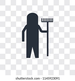 Gardener vector icon isolated on transparent background, Gardener logo concept