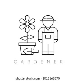 Gardener vector icon, people profession symbol