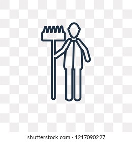 Gardener vector outline icon isolated on transparent background, high quality linear Gardener transparency concept can be used web and mobile