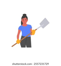 Gardener, Women Career Flat Vector Illustration