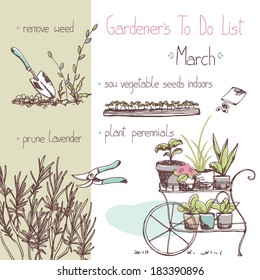 gardener`s to do list - march