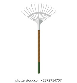Gardener's rake on white background