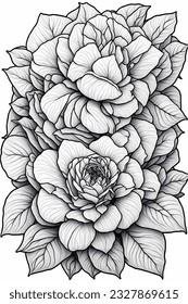 Gardenia, coloring page for adults