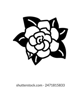 Gardenia Flower Glyph Icon, Vector illustration