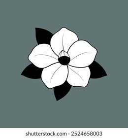 The Gardenia flower vector art illustration is a digital graphic design file featuring a detailed and artistic representation of a Gardenia flower, perfect for use in various design projects.