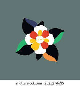 Gardenia flower vector art illustration