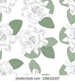 Gardenia.Beautiful Flowers.Seamless Pattern,background,wallpaper.