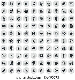 gardening 100 icons universal set for web and mobile
