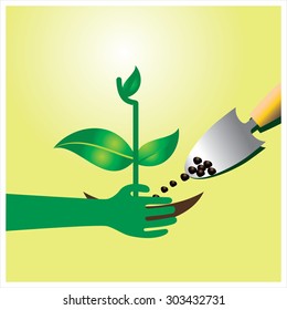 Gardening, agriculture &  harvesting  Vector illustration