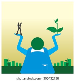 Gardening, agriculture &  harvesting  Vector illustration