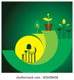 Gardening, agriculture &  harvesting  Vector illustration
