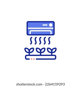 gardening with air conditioning vector icon illustration