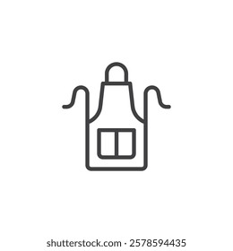 Gardening Apron line icon. linear style sign for mobile concept and web design. Apron with pockets outline vector icon. Symbol, logo illustration. Vector graphics