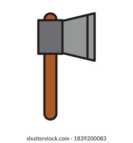 Gartenax Linie und Füllstil-Icon Design, Gartenpflanzung und Naturthema Vektorgrafik