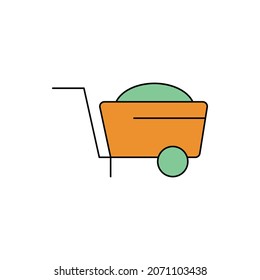 gardening Barrow cart icon vector