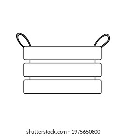 Gardening basket outline simple minimalistic flat design vector illustration isolated on white background