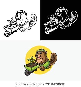Gardening Beaver Nature Abstract Logo