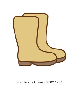 Gardening Boots Doodle Icon