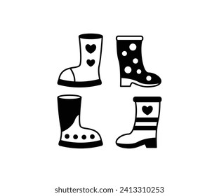 gardening boots icon vector design cute feminine style illustration collections element set