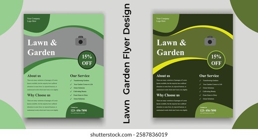 Gardening business social media post set vector for marketing. Lawn and farming service poster template collection with photo placeholders. Agriculture and landscaping business web banner bundle.