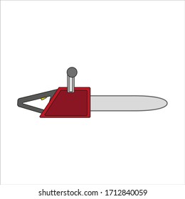 gardening chainsaw. illustration for web and mobile design.