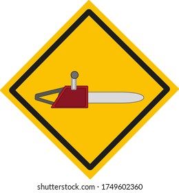 gardening chainsaw. illustration for web and mobile design.