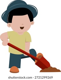 Ilustración vectorial plana de jardinería infantil