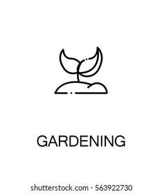 Gardening cloud icon. Single high quality outline symbol for web design or mobile app. Thin line sign for design logo. Black outline pictogram on white background