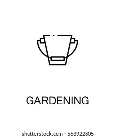 Gardening cloud icon. Single high quality outline symbol for web design or mobile app. Thin line sign for design logo. Black outline pictogram on white background