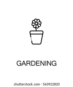 Gardening cloud icon. Single high quality outline symbol for web design or mobile app. Thin line sign for design logo. Black outline pictogram on white background