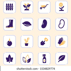 Gardening color vector icons for user interface design