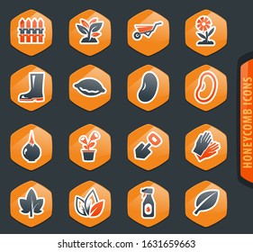 Gardening color vector icons for user interface design