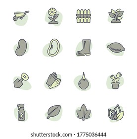 Gardening color vector icons for user interface design