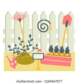 Gardening concept flat style vector illustration