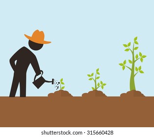 Gardening concept with plants design, vector illustration 10 eps graphic.