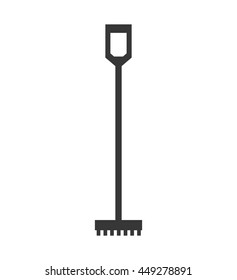 Gardening concept represented by rake tool icon. isolated and flat illustration 