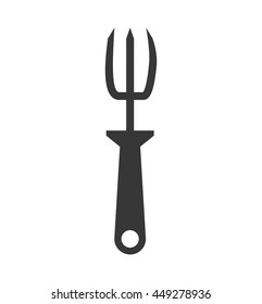 Gardening concept represented by rake tool icon. isolated and flat illustration 