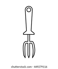 Gardening concept represented by rake tool icon. isolated and flat illustration 
