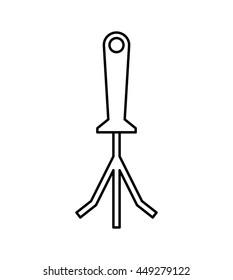 Gardening concept represented by rake tool icon. isolated and flat illustration 