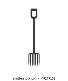 Gardening concept represented by rake tool icon. isolated and flat illustration 