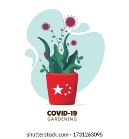 Gardening for Coronavirus, Covid-19 motherland, The epicenter of the Coronavirus, Who made the Coronavirus, Watering for Covid-19, Flower pot.