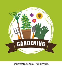 Gardening design  Botany icon. Flat illustration , vector