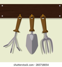Gardening design over beige background, vector illustration.