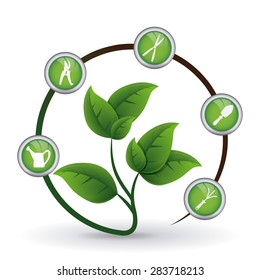 Gardening design over white background, vector illustration.