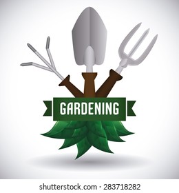 Gardening design over white background, vector illustration.