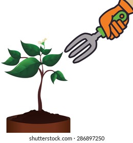 Gardening design over white background, vector illustration