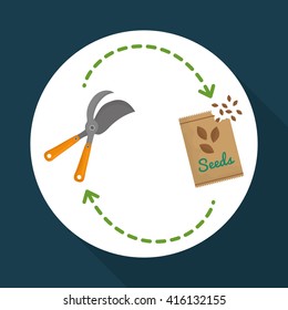 Gardening design. work and tools  concept