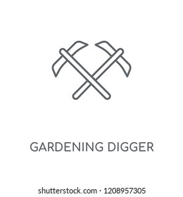 Gardening Digger linear icon. Gardening Digger concept stroke symbol design. Thin graphic elements vector illustration, outline pattern on a white background, eps 10.