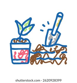 jardinagem pessoas idosas ocupação ícone doodle esboço vetor. jardinagem pessoas idosas ocupação sinal.