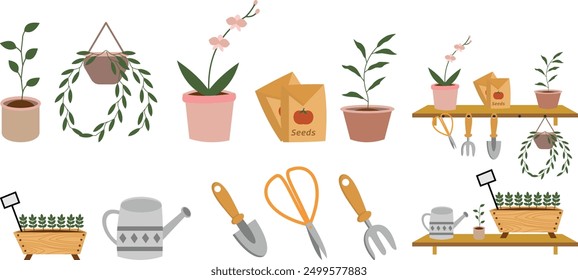 Gardening element vector and illustration